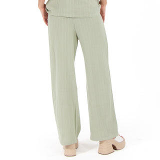 Pantalón Amplio de Lino con Rayas Verticales