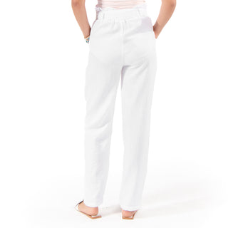 LINEN FLOWY HIGH WAIST PANTS WITH BELT