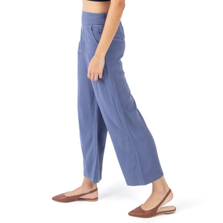 Pantalón Wide Leg de Lino con Pinzas y Cintura Elástica