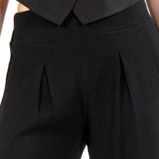 Pantalón Wide Leg de Lino con Pinzas y Cintura Elástica