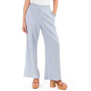 Pantalón Wide Leg de Lino con Pinzas y Drape Ligero