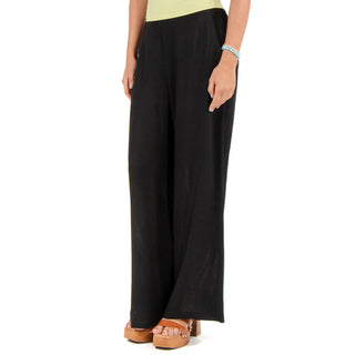 Pantalón Wide Leg de Lino con Pinzas y Drape Ligero