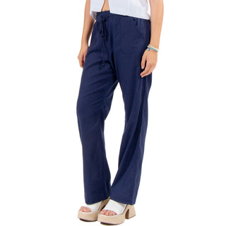 Pantalón de Lino con Cordón y Estilo de Verano