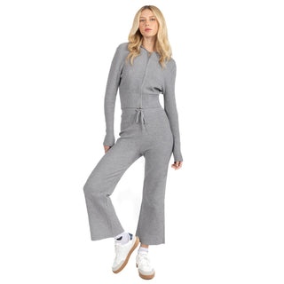 Pantalón Wide Leg Casual Textura Waffle