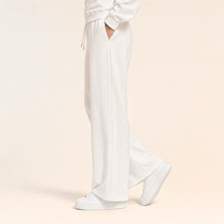 Pantalon Wide Leg con Jareta y Cintura Elástica para Mujer Forever 21 #color_hueso
