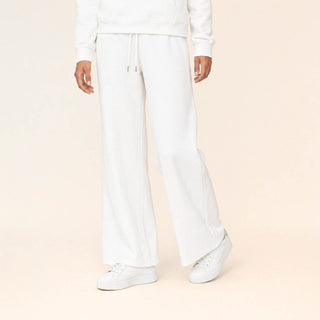 Pantalon Wide Leg con Jareta y Cintura Elástica para Mujer Forever 21 #color_hueso