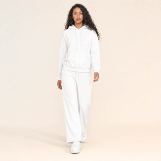 Pantalon Wide Leg con Jareta y Cintura Elástica para Mujer Forever 21 #color_hueso
