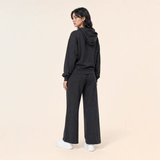 Pantalon Wide Leg con Jareta y Cintura Elástica para Mujer Forever 21 #color_negro