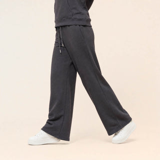 Pantalon Wide Leg con Jareta y Cintura Elástica para Mujer Forever 21 #color_negro