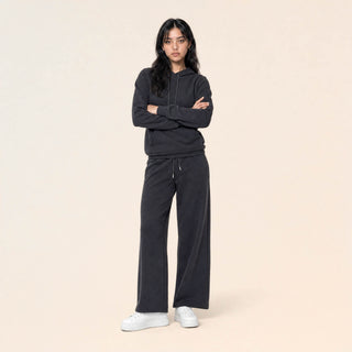 Pantalon Wide Leg con Jareta y Cintura Elástica para Mujer Forever 21 #color_negro