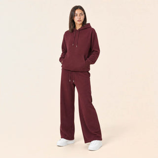 Pantalon Wide Leg con Jareta y Cintura Elástica para Mujer Forever 21 #color_vino
