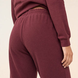 Pantalon Wide Leg con Jareta y Cintura Elástica para Mujer Forever 21 #color_vino
