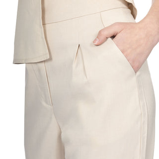 Pantalón de Tiro Alto con Doble Botón en Cintura