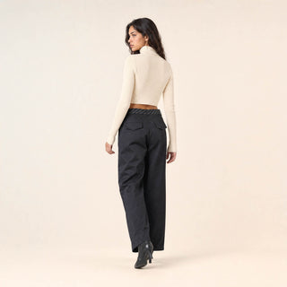 Pantalon Wide Leg con Cinto para Mujer Forever 21 #color_azul-marino