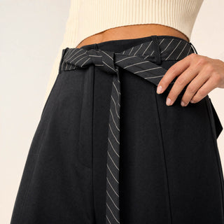 Pantalon Wide Leg con Cinto para Mujer Forever 21 #color_azul-marino
