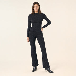 Pantalon Flare de Tiro Alto para Mujer Forever 21 #color_negro