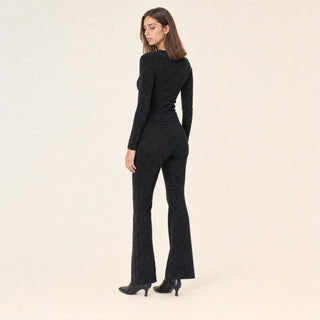 Pantalon Flare de Tiro Alto para Mujer Forever 21 #color_negro