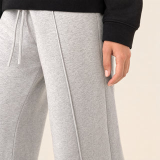 Pantalon Wide Leg con Pinzas y Cordón para Mujer Forever 21 #color_gris-jaspeado