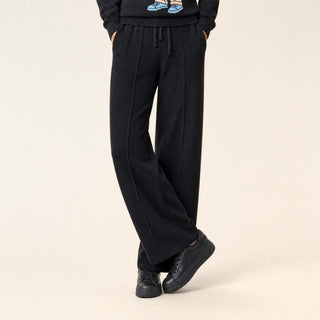 Pantalon Wide Leg con Pinzas y Cordón para Mujer Forever 21 #color_negro