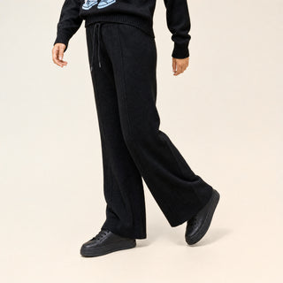 Pantalon Wide Leg con Pinzas y Cordón para Mujer Forever 21 #color_negro