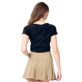 PLAYERA PARA MUJER BASIC CROP WITH BUTTONS FOREVER 21