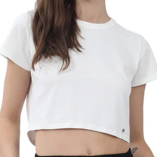 BASIC COTTON SHORT SLEEVE CROP T-SHIRT