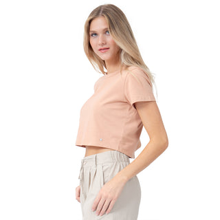 BASIC COTTON SHORT SLEEVE CROP T-SHIRT