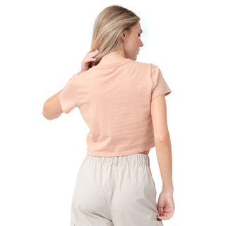 BASIC COTTON SHORT SLEEVE CROP T-SHIRT