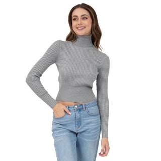 PLAYERA PARA MUJER KNIT HIGTH NECK FOREVER 21