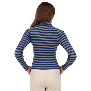 PLAYERA PARA MUJER KNIT HIGH NECK WITH STRIPES FOREVER 21