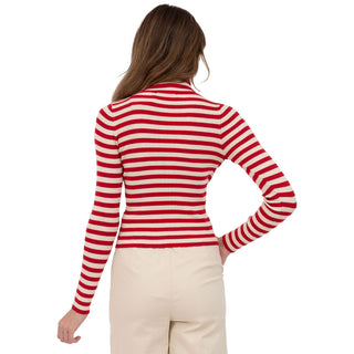 PLAYERA PARA MUJER KNIT HIGH NECK WITH STRIPES FOREVER 21