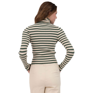 PLAYERA PARA MUJER KNIT HIGH NECK WITH STRIPES FOREVER 21