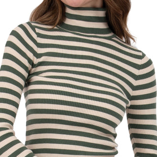 PLAYERA PARA MUJER KNIT HIGH NECK WITH STRIPES FOREVER 21