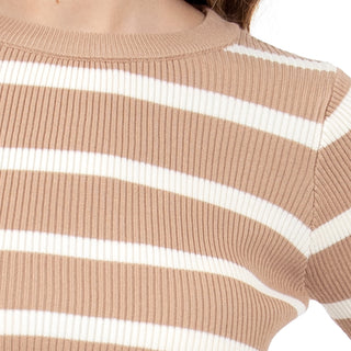 PLAYERA PARA MUJER KNIT CROP WITH STRIPES FOREVER 21