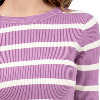 PLAYERA PARA MUJER KNIT CROP WITH STRIPES FOREVER 21