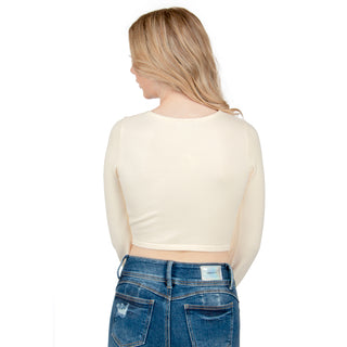 PLAYERA KNIT STRING AT FRONT PARA DAMA FOREVER 21