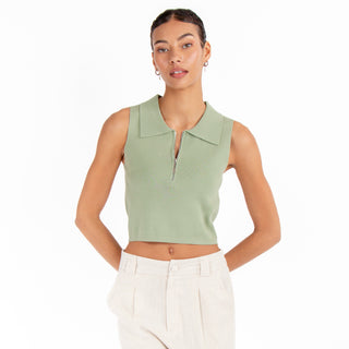 TOP CON CUELLO POLO & TRENDY ZIP FRONT