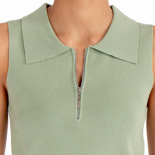 TOP CON CUELLO POLO & TRENDY ZIP FRONT