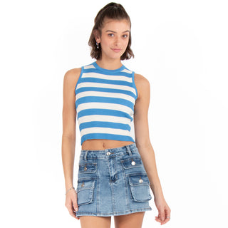 FITTED CROP TOP WITH STRIPES