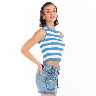 FITTED CROP TOP WITH STRIPES