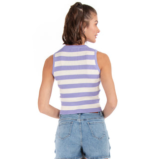 FITTED CROP TOP WITH STRIPES