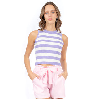 FITTED CROP TOP WITH STRIPES