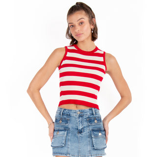 FITTED CROP TOP WITH STRIPES