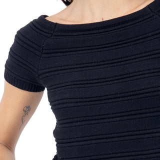 Playera Tejida Slim con Cuello Amplio