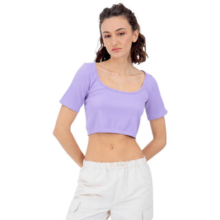 PLAYERA CROP MANGA CORTA CUELLO EN V PARA DAMA FOREVER 21