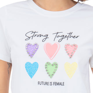 PLAYERA ESTAMPADO STRONG TOGETHER PARA MUJER FOREVER 21