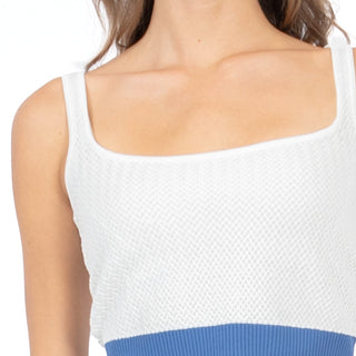Top Slim Fit Tejido en  Contraste