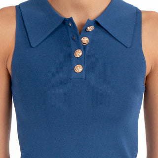 BLOUSE CROP WITH POLO COLLAR