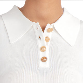 BLOUSE CROP WITH POLO COLLAR