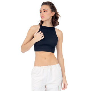 TOP HALTER SLIM FIT CON CANALES PARA DAMA FOREVER 21